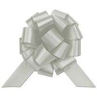 Bows - Silver Satin Perfect Pull Bows, 20 Loops, 5 1/2" (50 per box) - BOWS-257-0520-7