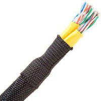 H2F0.48BK - 2-1 Woven Fabric Heatshrink Tubing .472" Black 1 ft piece