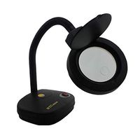 Loupe Desktop Lighting Magnifier with LED Light 5X 10X HD Lens for Book Reading Jewelry Appraisal Watch DIY Crafts Engraving and Repair Black 85mm Magnifier