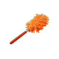 Extendable Magic Cleaning Feather Telescopic Handle Brush Home Dust Removal Tool Microfibre Duster Feather Brush Washable Handle,Orange