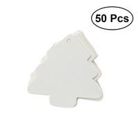 Tinksky Christmas Tree Kraft Paper Gift Tags Label Blank Hang Tag White Pack of 50