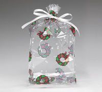 Cello Bags Holiday Wreath Small - Pack of 20