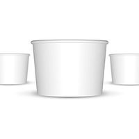 32 oz White Paper Ice Cream Cups - 600 / Case