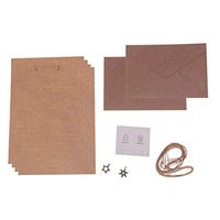 Amosfun 4 Sheets Christmas Stationery Paper Kraft Paper Letter Set with Envelope Seal Sticker Twine Vintage Gift Paper (Sticker Random Pattern)