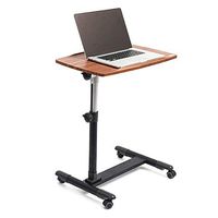 DNZDZ Multi-Purpose Mobile Overbed Table,Medical Adjustable Portable Tilt Overbed Bedside Table Notebook Desk Sofa Side Table for Hospital and Home Use, Four Wheels White