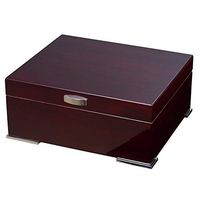 Visol Xander Burgundy Wood Humidor Gift Set with Case and Cutter