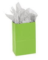 Small Lime Green Paper Shopping Bags - Case of 25