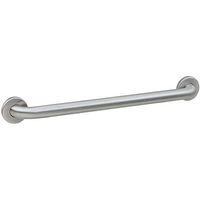 Bobrick 5806.99x18 304 Stainless Steel Straight Peened Grab Bar with Concealed Mounting and Snap Flange, Satin Finish with Peened Gripping Surface, 1-1/4" Diameter x 18" Length