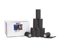 HealiT ShieldGrip™ Cohesive Bandage 4inch-Wide Self Adherent Sports Athletic Wrap Medical Tape, Elastic Flexible First Aid Gauze Ideal for Stretch Wrist, Ankle Sprain, Swelling - Black - 24 Pack/Case