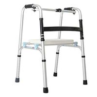 MYJZY Folding Medical Upright Walker for Seniors,Portatile Aluminum Alloy Walkers with Seat,Height Adjustable Shower Stool for Disabled,Elderly