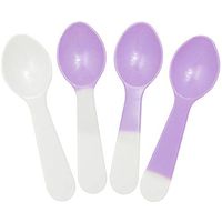 Frozen Dessert Supplies 3 Inch Mini Tasting Color Changing Spoons White to Purple - Colorful Plastic Spoons - Made in USA! 25 Count