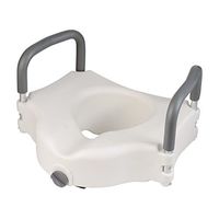 DMI Hi-Riser Elevated Locking Raised Toilet Seat with Armrests, 5 Inch Seat Height, Supports 250lbs, White