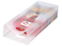 6-1/4x3-1/2x16" 2 Wine Bottle Frosted Clear Shopping Bag Die Cut Handle 3.0 mil (250 Bags)