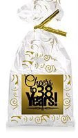 CakeSupplyShop Item#038CTC 38th Birthday/Anniversary Cheers Metallic Gold & Gold Swirl Party Favor Bags with Twist Ties