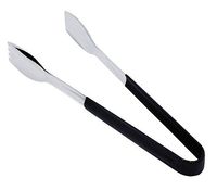 12" Stainless Steel Tong with a Black Cool-Grip Handle, Dishwasher Safe Serving Utensils by GET, BSRIM-71-BK
