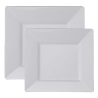White Square plastic Dinnerware Set