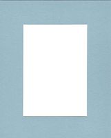 Pack of (5) 8x10 Acid Free White Core Picture Mats Cut for 5x7 Pictures in Sheer Blue