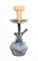 Brand New Zebra Smoke Series Bubbly Hookah 18" Complete Kit with Carrying Cage (Grey)