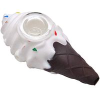 JYH-U Mini Unbreakable Ice Cream Pipe Silicone Tube，with Clean Cover and Decorative Bowl Interior 4.4in (Color : White)