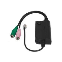 Headset Buddy Dual Female 3.5mm PC Stereo Headset to Male RJ9 Plug Adapter Cable for Most Office Phones Including Cisco (PC35-RJ9x)