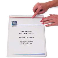C-Line Industrial Zipper Seal Shop Ticket Holders, Vinyl, Clear, 8-1/2" x 11", Box of 15 (82911)