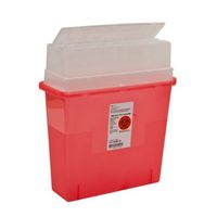 Covidien 31144010 Sharps-A-Gator Sharps Container, Tortuous Path, Polypropylene, 5 Quart, Transparent Red (Pack of 30)