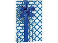 Geo Graphic Links Sapphire Blue Gift Wrap 15 Foot Roll Wrapping Paper