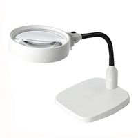Large LED Lighted Magnifier with Stand Folding Design with 6 LED Lamp Desktop Magnifier Best 10X Hands Free Magnifying Glass with Light for Reading Repair Mobile Phone Electronic Repair Can Charge