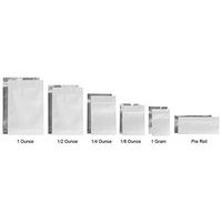 Smell Proof Barrier Bags - Zipper w/Heat Seal - 1,000 Bags (White & Clear, Pre-Roll)