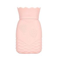 Restarty Microwave Heating Bottle Environmental Silicone Hot Water Bag with Knit Cover Heat/Cold 2-Use