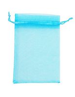 ATCG 100pcs 3x4 Inches Drawstring Organza Pouches Wedding Party Jewelry Favor Gift Candy Bags (AQUA BLUE)