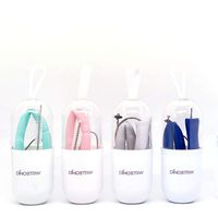 Collapsible Silicone Straws Drinking Reusable - 8"&10" Portable Reusable Straws BPA Free with Free Travel Case | 30&20 oz Tumbler Compatible | Gift for Travel Home Office (White)