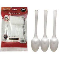 Heavy Duty Plastic Spoons - 36 Piece Bag