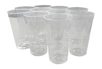 CSBD Stadium 32 oz. Plastic Cups, 10 Pack, Blank Reusable Drink Tumblers for Parties, Events, Marketing, Weddings, DIY Projects or BBQ Picnics, No BPA (Clear)