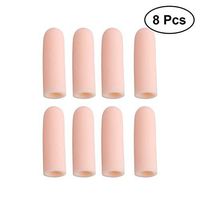 VORCOOL 8Pcs Silicone Gel Finger Sleeves Protector Finger Cots for Protect Cracked Skin Blisters Callus