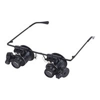 Luminous Magnifier 20X Binocular Glasses Magnifier with LED Lights for The Elderly to Read Loupe Eyewear, Black