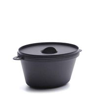 BalsaCircle 18 pcs 12 oz Black Plastic Pots with Lids - Disposable Wedding Party Catering Tableware