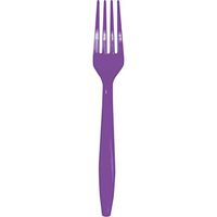 Club Pack of 288 Amethyst Purple Premium Heavy-Duty Plastic Party Forks
