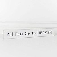 17" X 2.5" X 1.5" Wood Brick (All Pets Go To Heaven), White/Black – 19245