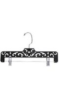 Boutique Black Carved Plastic Pants Hangers - Case of 50
