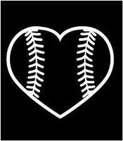 Chase Grace Studio Baseball Softball Vinyl Decal Sticker|White|Cars Trucks SUVs Vans Laptops Walls Glass Metal|5.5" X 4.5"|CGS980