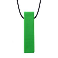 Chew Jewelry Brick Stick XXT Sensory Chew Necklace by ARK (Extra Extra Tough, Forest Green, Smooth)
