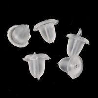 100Pcs Soft Clear Earrings Stud Accessories Rubber Ear Plugs Cap