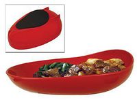 Scooper Dish Redware With Non-Skid Base 6 x 7.5 x 1.75 by Aids to Daily Living