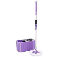MOP Spinning and Bucket Cleaning Set Dry and Wet Dual Use Separable Adjustable Hangable Purple Head2