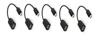 5 pack, USB 2.0 A Female to Micro B Male Adapter Cable Micro USB Host Mode OTG Cable, CNE467219