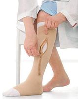 UlcerCARE Therapeutic Stockings-Left Side Zipper-SM-Beige