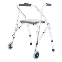 XSWZAQ Life Space Saver Walker - Lightweight Folding & Height Adjustable Adult Travel Walker for Seniors + Fixed Wheels & Rear Glides
