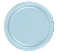 48 Plates 10.25" Paper Dinner Lunch Plates Wax Coated - Light Blue