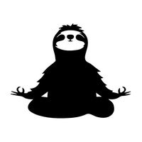 leononlinebox Sloth Namaste Yoga Pose - Vinyl Decal [12cm Black] Sticker for Car, iPad, Laptop, Helmet